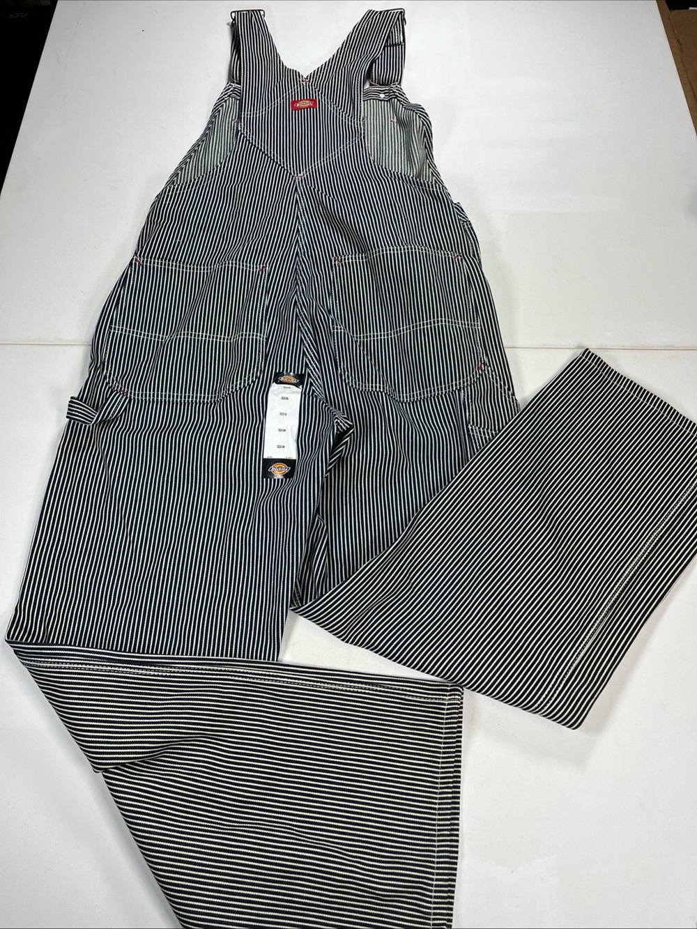 Dickies Overalls Men’s 32x30 Striped Conductor Railroad Cotton Bib NWT - Picture 9 of 12